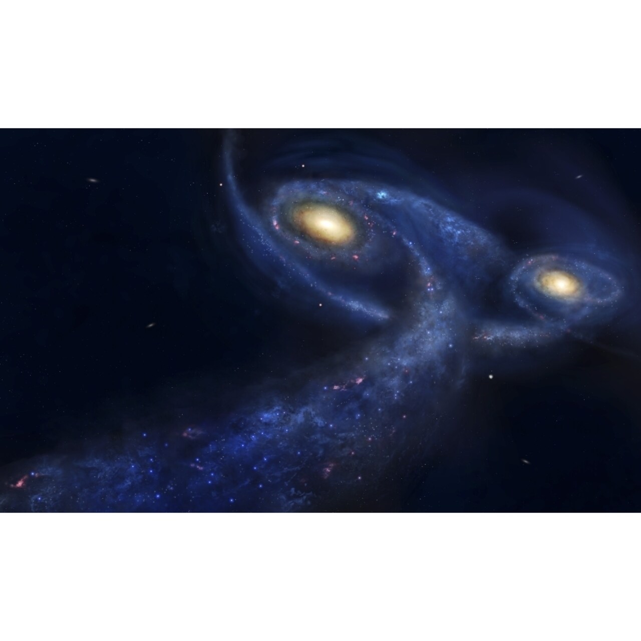 The Predicted Collision Between The Andromeda Galaxy And The Milky Way Poster Print